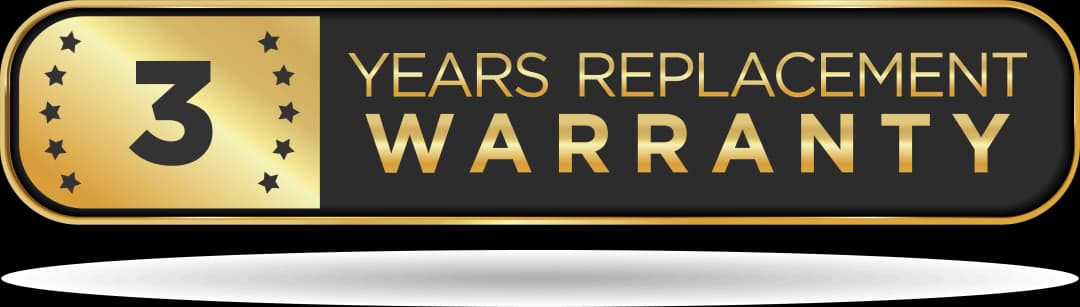 3 years replacement warranty